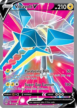 Vikavolt V (Full Art) 180/189 - Holofoil SWSH03 Darkness Ablaze - Ultra Rare