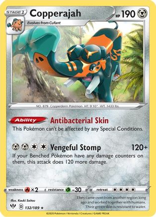 Copperajah 132/189 - Holofoil SWSH03 Darkness Ablaze - Holo Rare