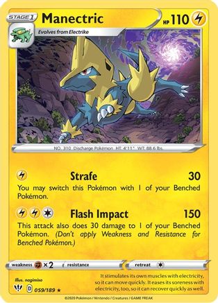 Manectric 059/189 - Reverse Holofoil SWSH03 Darkness Ablaze - Rare