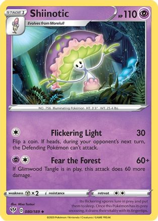 Shiinotic 080/189 - Reverse Holofoil SWSH03 Darkness Ablaze - Uncommon
