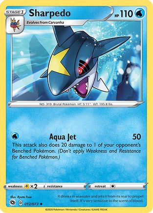 Sharpedo 012/73 - Reverse Holofoil Champions Path - Uncommon