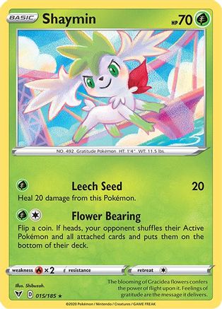 Shaymin 015/185 - Holofoil SWSH04 Vivid Voltage - Holo Rare