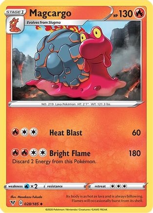 Magcargo 028/185 - Reverse Holofoil SWSH04 Vivid Voltage - Uncommon