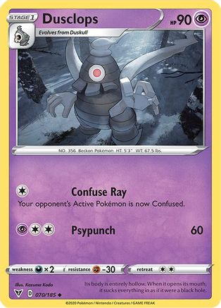 Dusclops 070/185 - Reverse Holofoil SWSH04 Vivid Voltage - Uncommon