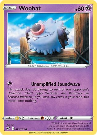 Woobat 073/185 - Reverse Holofoil SWSH04 Vivid Voltage - Common
