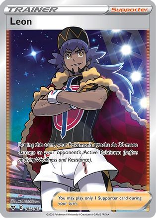 Leon (Full Art) 182/185 - Holofoil SWSH04 Vivid Voltage - Ultra Rare