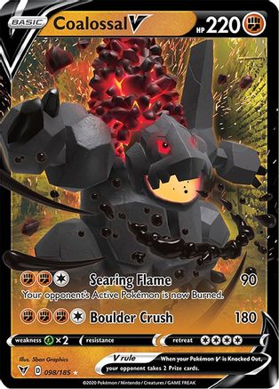 Coalossal V 098/185 - Holofoil SWSH04 Vivid Voltage - Ultra Rare
