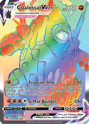 Coalossal VMAX (Secret) 189/185 - Holofoil SWSH04 Vivid Voltage - Secret Rare