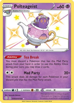 Polteageist SV053/SV122 - Holofoil Shining Fates Shiny Vault - Shiny Holo Rare
