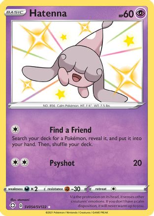 Hatenna SV054/SV122 - Holofoil Shining Fates Shiny Vault - Shiny Holo Rare