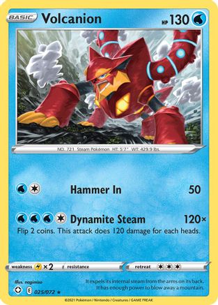 Volcanion 025/072 - Reverse Holofoil Shining Fates - Rare