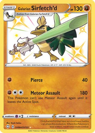 Galarian Sirfetch'd SV064/SV122 - Holofoil Shining Fates Shiny Vault - Shiny Holo Rare