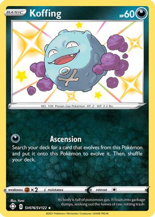 Koffing SV076/SV122 - Holofoil Shining Fates Shiny Vault - Shiny Holo Rare