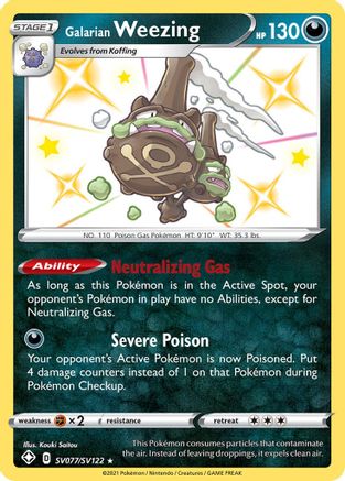 Galarian Weezing SV077/SV122 - Holofoil Shining Fates Shiny Vault - Shiny Holo Rare