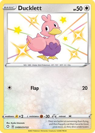 Ducklett SV095/SV122 - Holofoil Shining Fates Shiny Vault - Shiny Holo Rare
