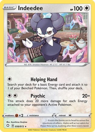 Indeedee 056/072 - Holofoil Shining Fates - Holo Rare