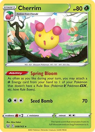 Cherrim 008/163 - Reverse Holofoil SWSH05 Battle Styles - Holo Rare