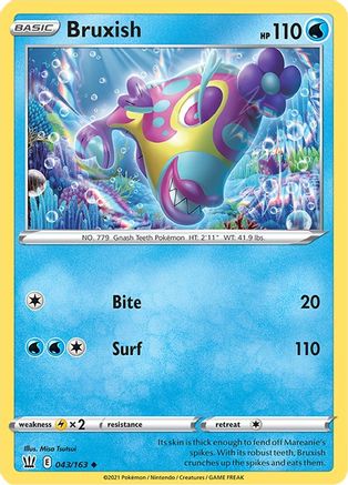 Bruxish 043/163 - Reverse Holofoil SWSH05 Battle Styles - Uncommon