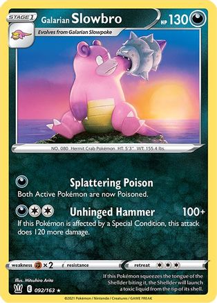 Galarian Slowbro 092/163 - Reverse Holofoil SWSH05 Battle Styles - Rare