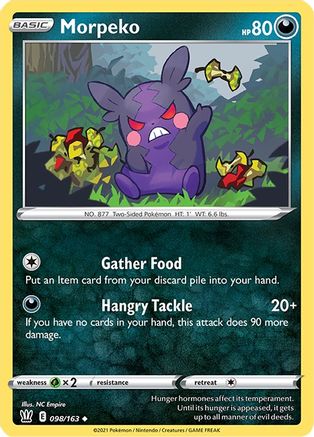 Morpeko 098/163 - Reverse Holofoil SWSH05 Battle Styles - Uncommon
