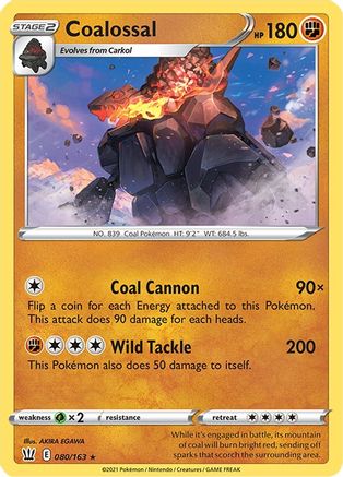 Coalossal 080/163 - Reverse Holofoil SWSH05 Battle Styles - Holo Rare