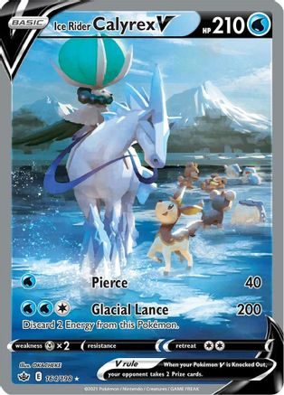 Ice Rider Calyrex V (Alternate Full Art) 164/198 - Holofoil SWSH06 Chilling Reign - Ultra Rare