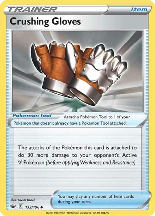 Crushing Gloves 133/198 - Reverse Holofoil SWSH06 Chilling Reign - Uncommon