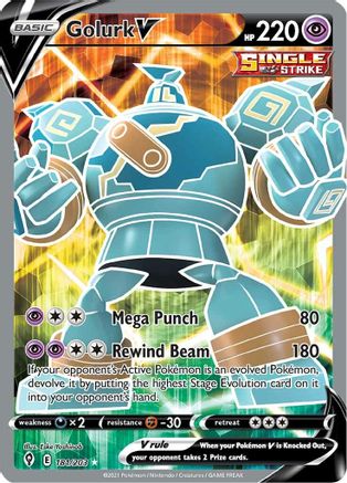 Golurk V (Full Art) 181/203 - Holofoil SWSH07 Evolving Skies - Ultra Rare