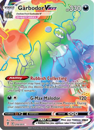Garbodor VMAX (Secret) 216/203 - Holofoil SWSH07 Evolving Skies - Secret Rare