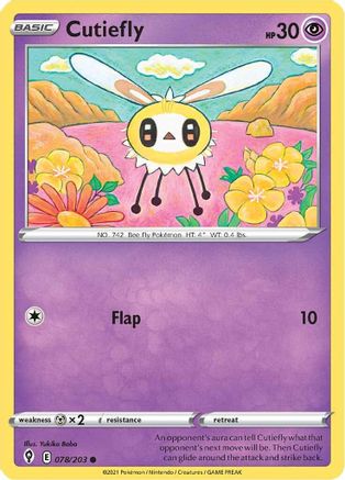 Cutiefly 078/203 SWSH07 Evolving Skies - Common