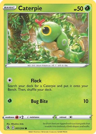 Caterpie 001/264 - Reverse Holofoil SWSH08 Fusion Strike - Common