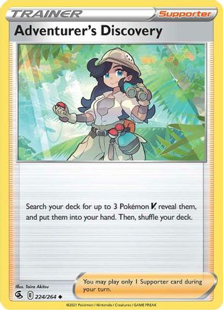 Adventurer's Discovery 224/264 - Reverse Holofoil SWSH08 Fusion Strike - Uncommon