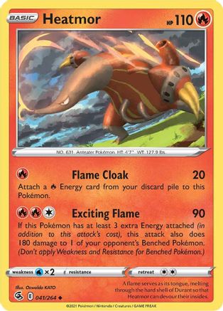 Heatmor 041/264 - Reverse Holofoil SWSH08 Fusion Strike - Uncommon
