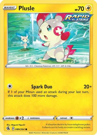 Plusle 089/264 SWSH08 Fusion Strike - Common