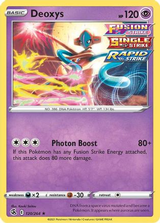 Deoxys 120/264 - Reverse Holofoil SWSH08 Fusion Strike - Holo Rare