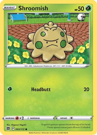 Shroomish 003/172 - Reverse Holofoil SWSH09 Brilliant Stars - Common