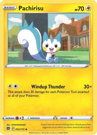 Pachirisu 052/172 - Reverse Holofoil SWSH09 Brilliant Stars - Uncommon