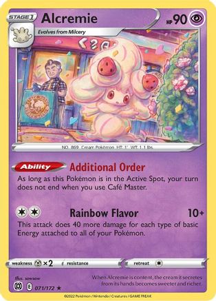 Alcremie 071/172 - Reverse Holofoil SWSH09 Brilliant Stars - Rare