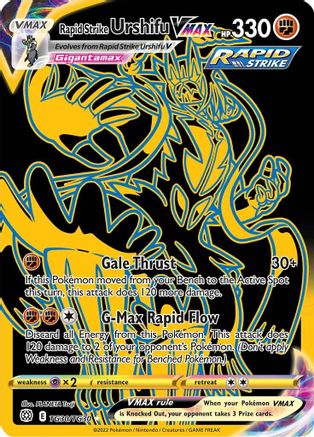 Rapid Strike Urshifu VMAX (Secret) TG30/TG30 - Holofoil SWSH09 Brilliant Stars Trainer Gallery - Ultra Rare