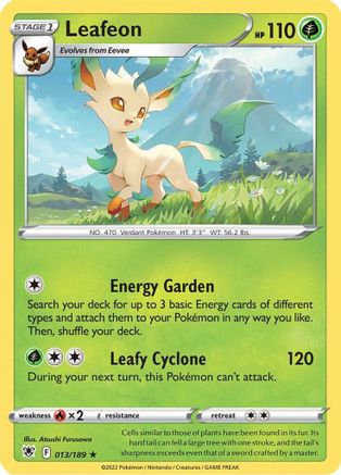 Leafeon 013/189 - Reverse Holofoil SWSH10 Astral Radiance - Rare