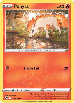 Ponyta 021/189 - Reverse Holofoil SWSH10 Astral Radiance - Common