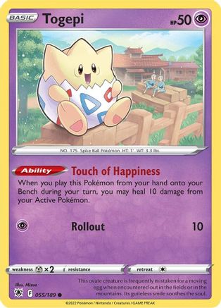 Togepi 055/189 - Reverse Holofoil SWSH10 Astral Radiance - Common