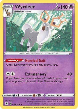 Wyrdeer 069/189 - Holofoil SWSH10 Astral Radiance - Holo Rare