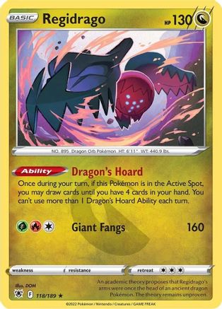 Regidrago 118/189 SWSH10 Astral Radiance - Rare