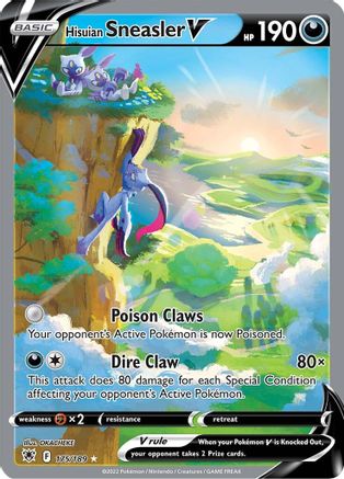 Hisuian Sneasler V (Alternate Full Art) 175/189 - Holofoil SWSH10 Astral Radiance - Ultra Rare