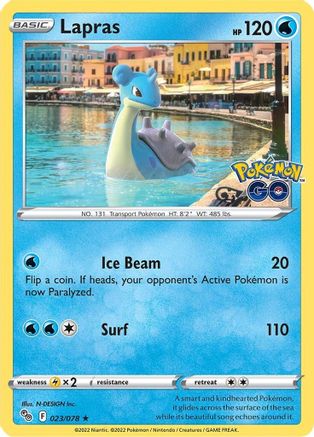 Lapras 023/078 - Reverse Holofoil Pokemon GO - Holo Rare