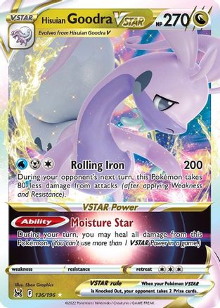 Hisuian Goodra VSTAR 136/196 - Holofoil SWSH11 Lost Origin - Ultra Rare
