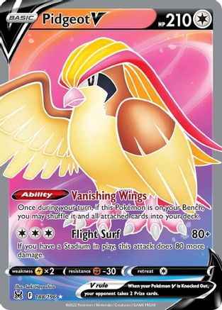 Pidgeot V (Full Art) 188/196 - Holofoil SWSH11 Lost Origin - Ultra Rare