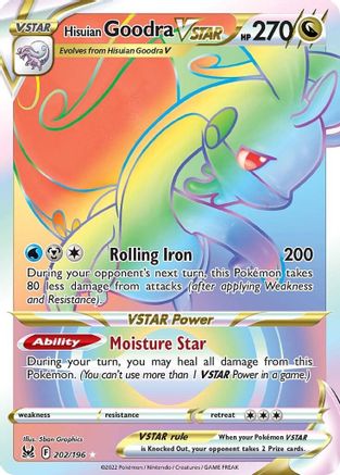 Hisuian Goodra VSTAR (Secret) 202/196 - Holofoil SWSH11 Lost Origin - Secret Rare