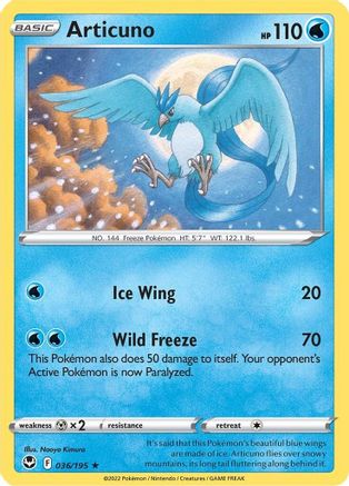Articuno 036/195 - Reverse Holofoil SWSH12 Silver Tempest - Holo Rare